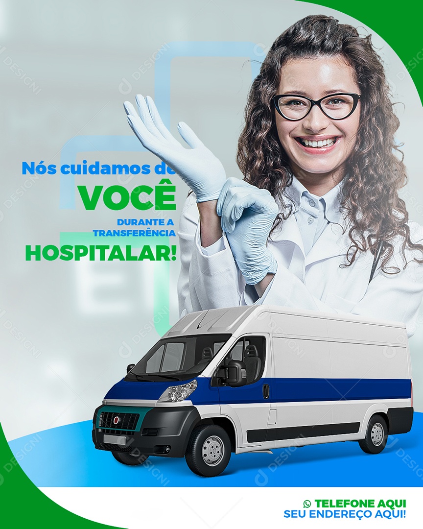 Clínica Médica Nós Cuidamos De Você Social Media PSD Editável