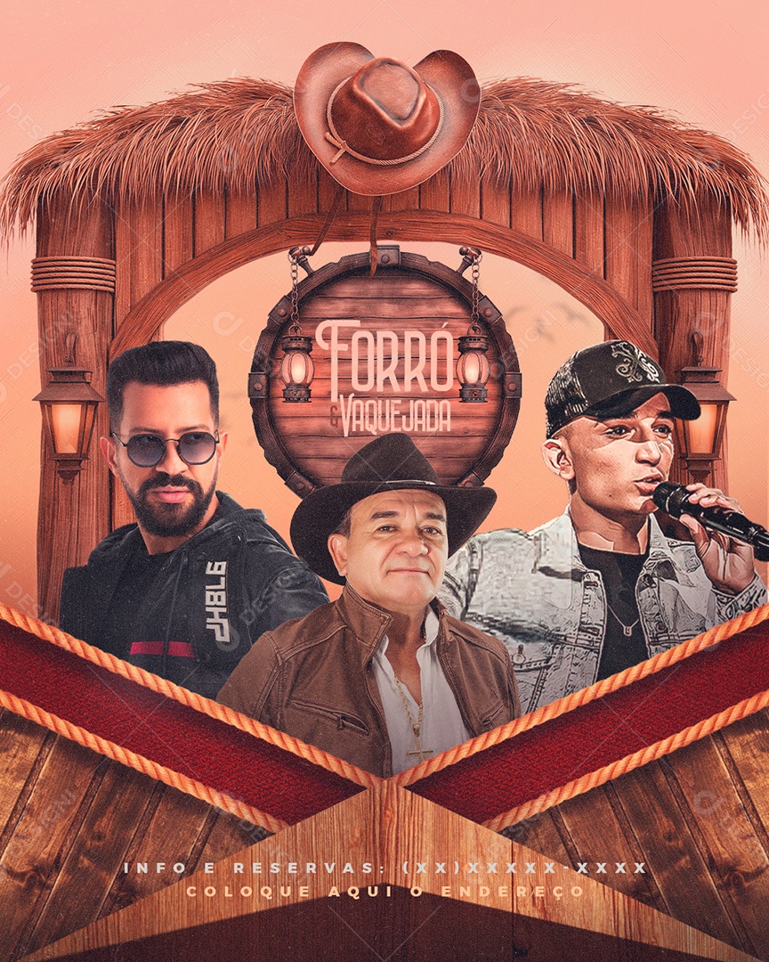 Feed Flyer Forró Vaquejada Social Media PSD Editável