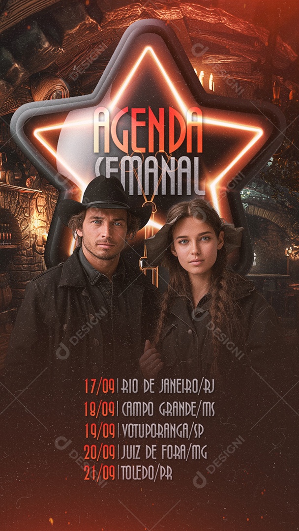 Story Flyer Agenda Semanal Social Media PSD Editável