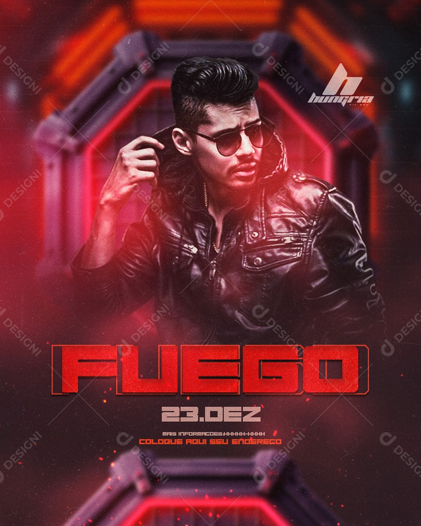 Feed Flyer Fuego Social Media PSD Editável