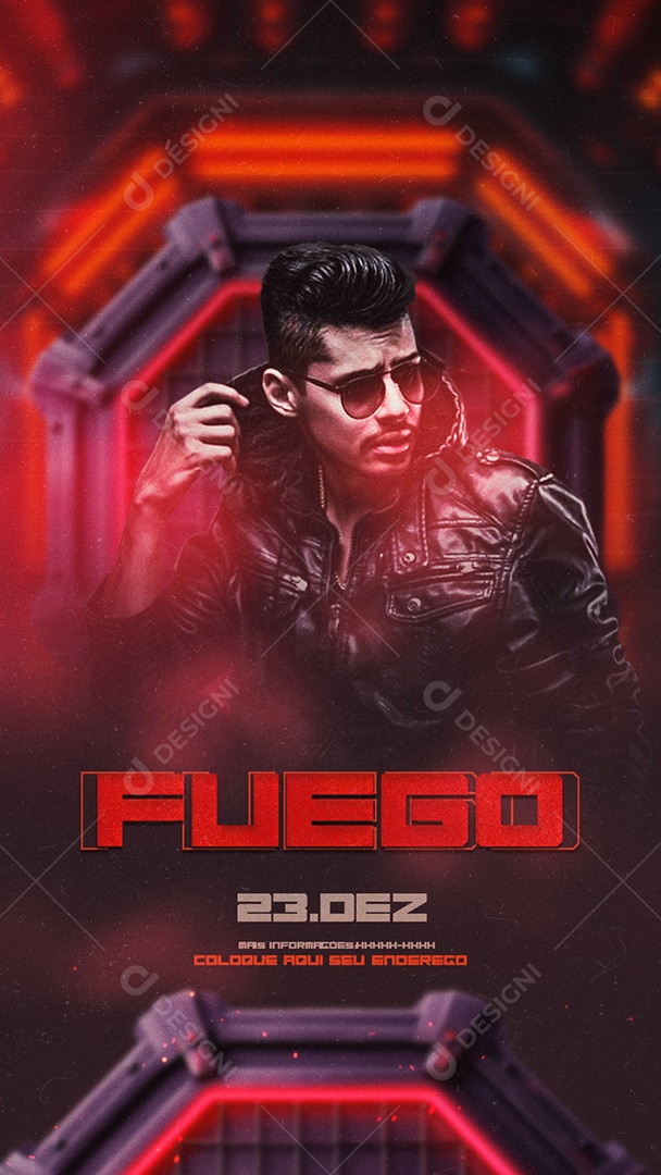 Story Flyer Fuego Social Media PSD Editável