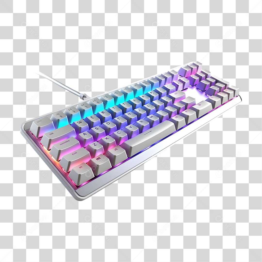 Elemento 3D Teclado Colorido PNG Transparente