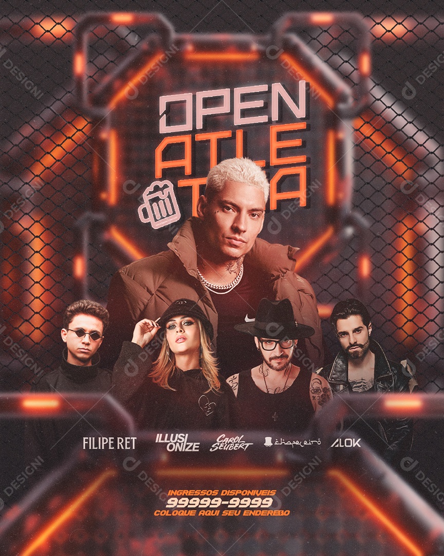 Feed Flyer Open Atlética Social Media PSD Editável