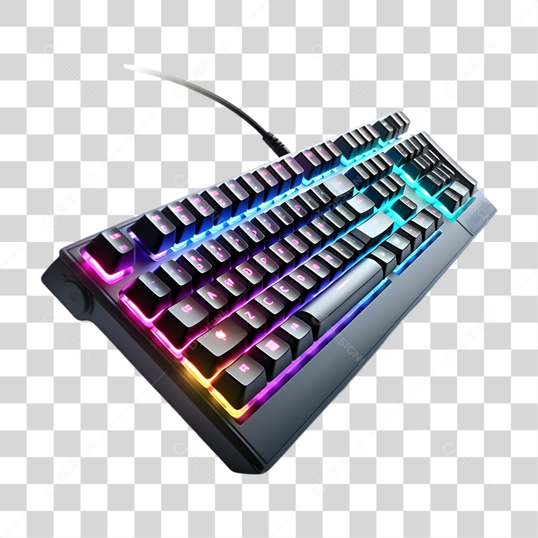 Elemento 3D Teclado Colorido PNG Transparente
