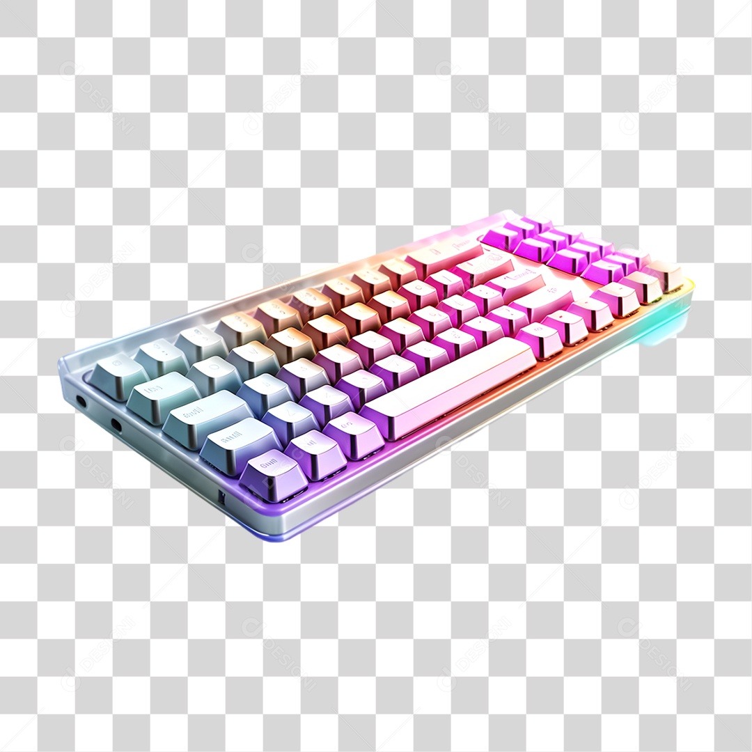 Elemento 3D Teclado Colorido PNG Transparente