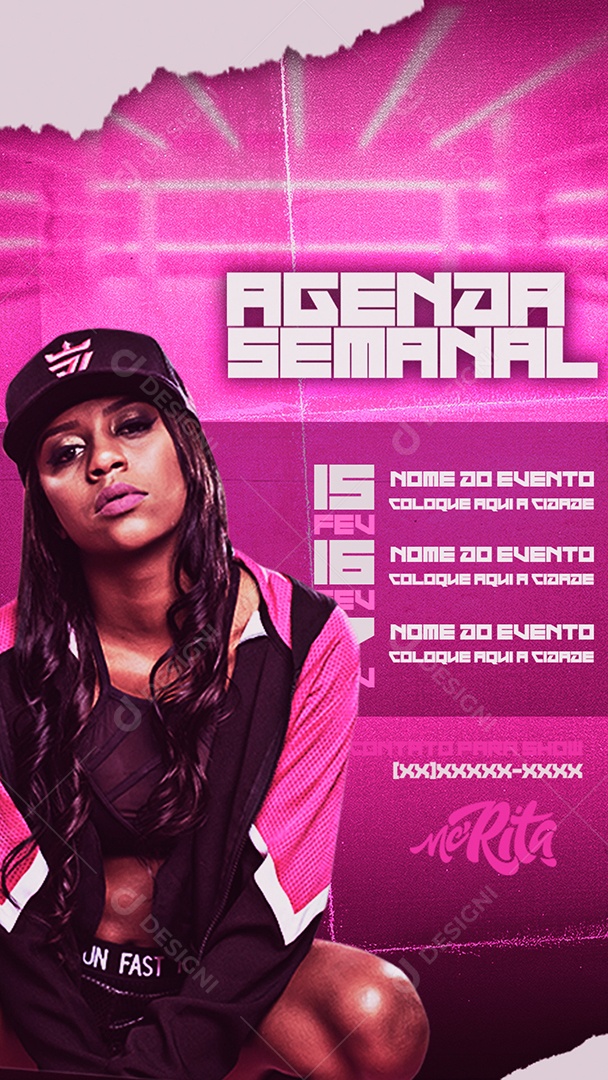 Story Flyer Agenda Semanal Social Media PSD Editável