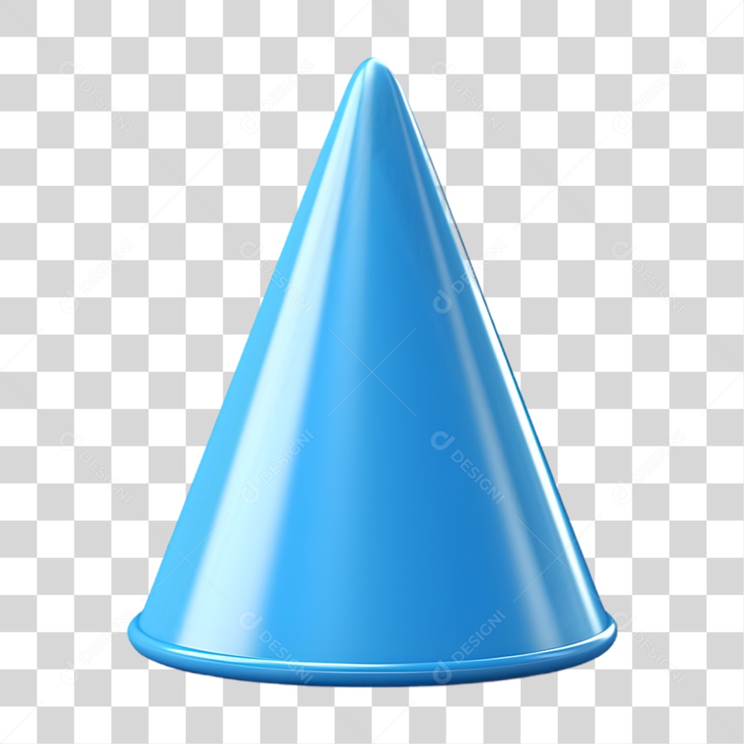 Elemento 3D Forma Cone PNG Transparente