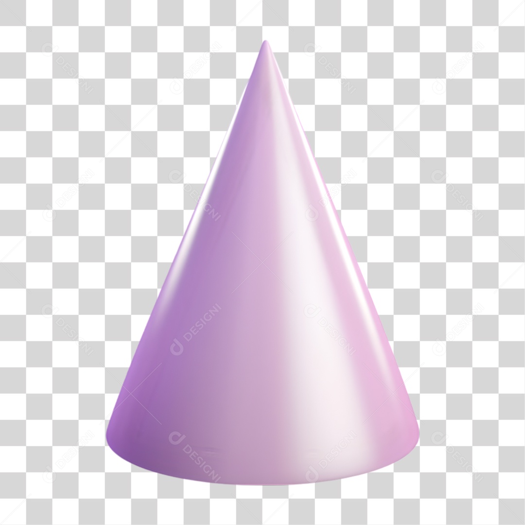 Elemento 3D Forma Cone PNG Transparente