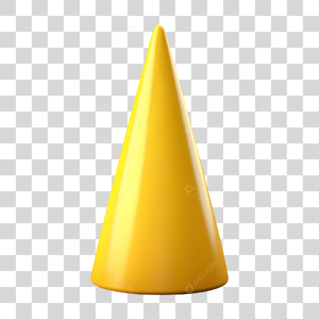 Elemento 3D Forma Cone PNG Transparente