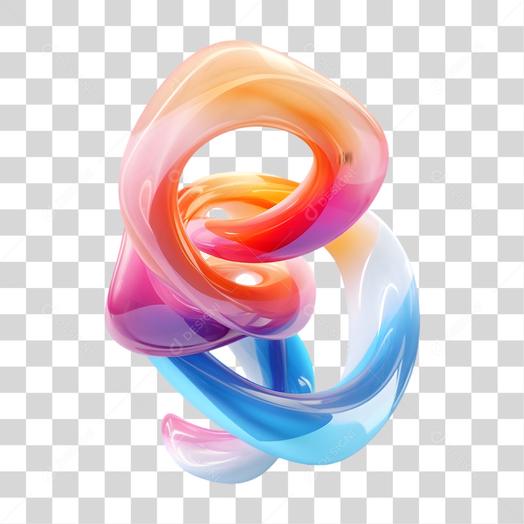 Forma Holográfica Fusão de Cores PNG Transparente