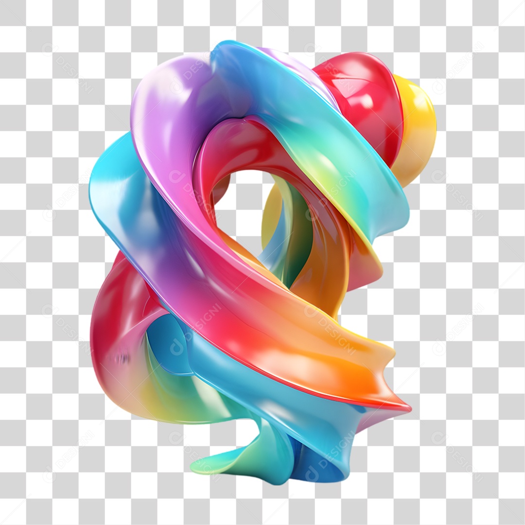 Forma Holográfica Fusão de Cores PNG Transparente