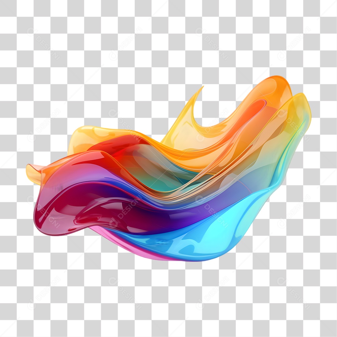 Forma Holográfica Fusão de Cores PNG Transparente