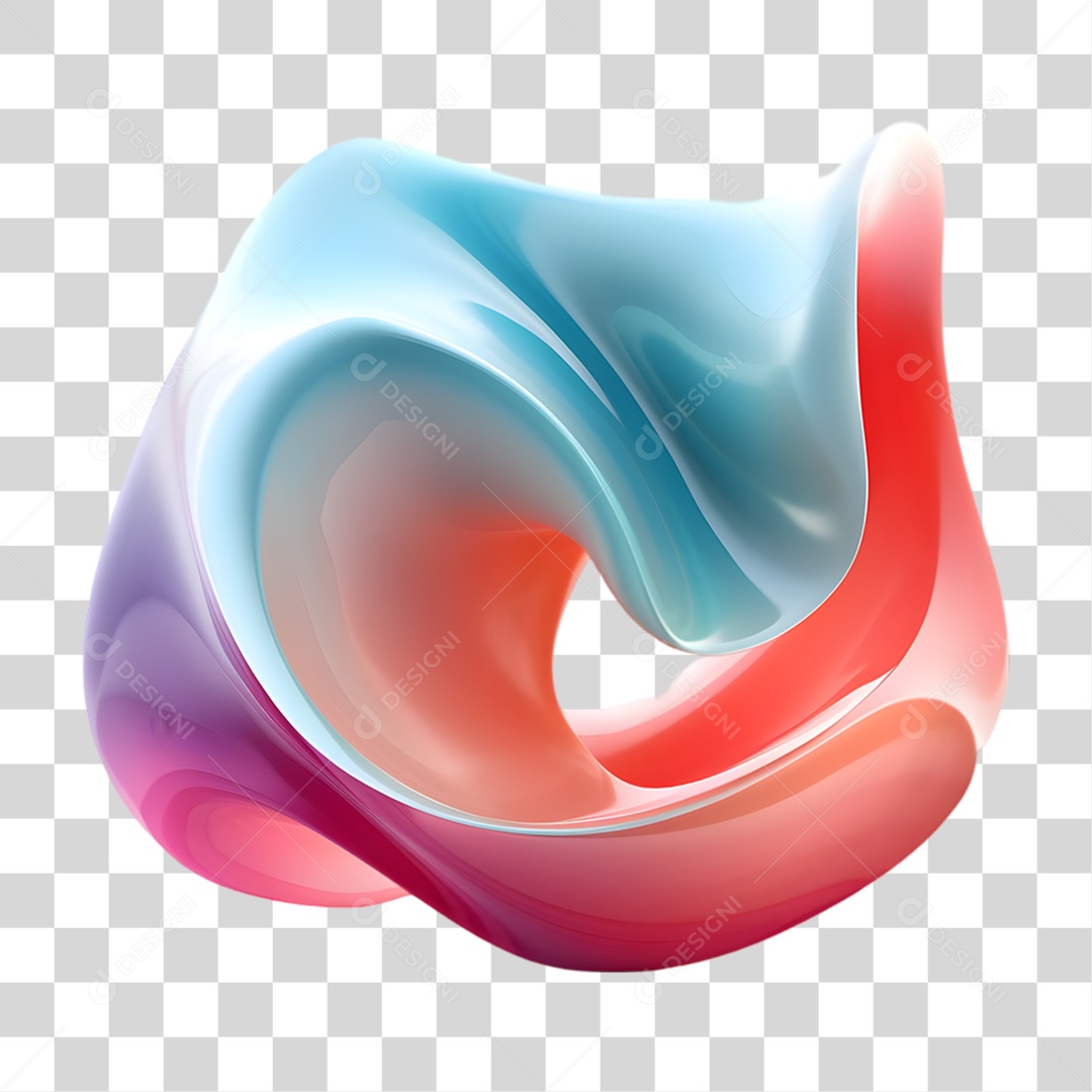 Forma Holográfica Fusão de Cores PNG Transparente