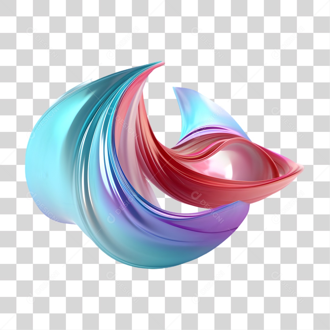 Forma Holográfica Fusão de Cores PNG Transparente