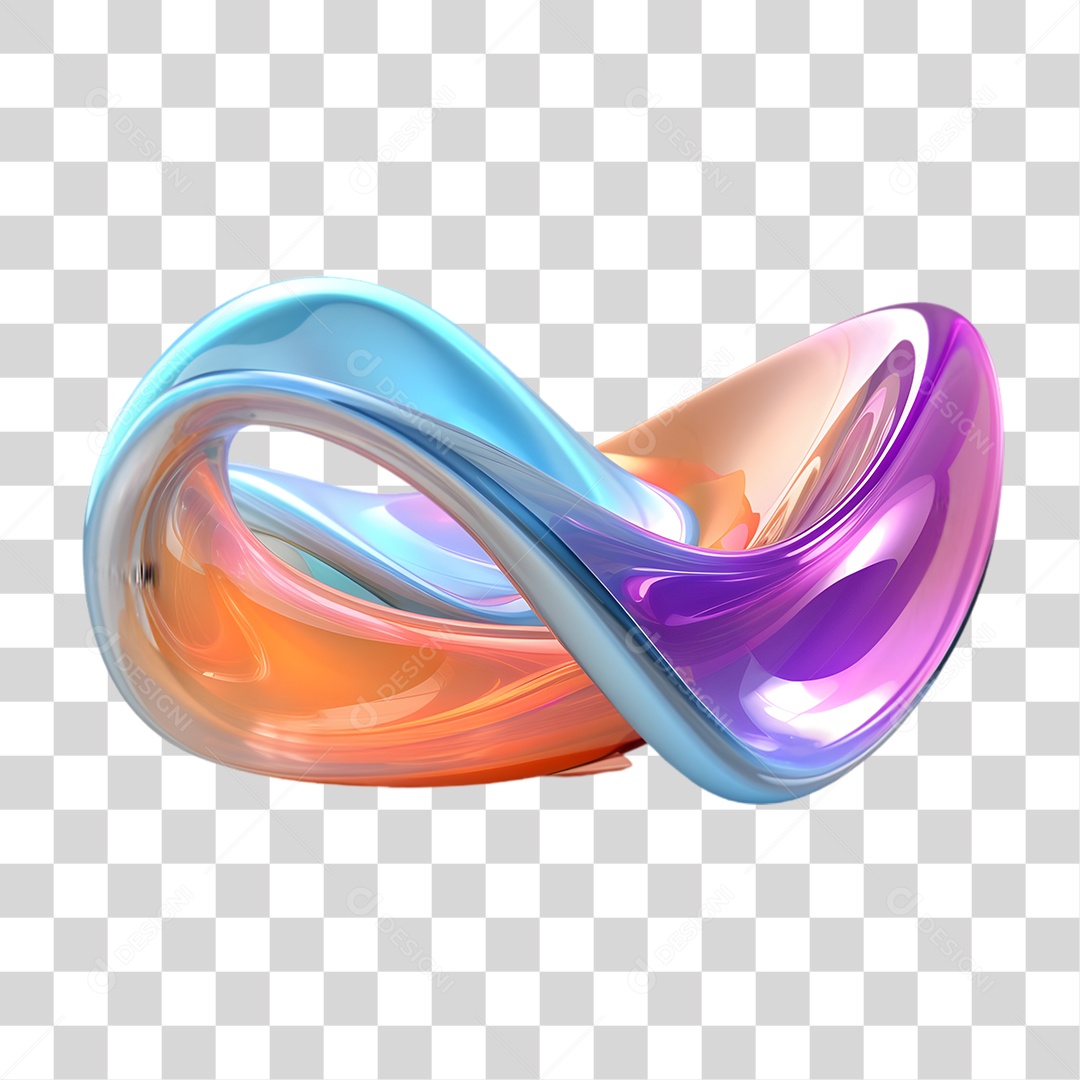 Forma Holográfica Fusão de Cores PNG Transparente