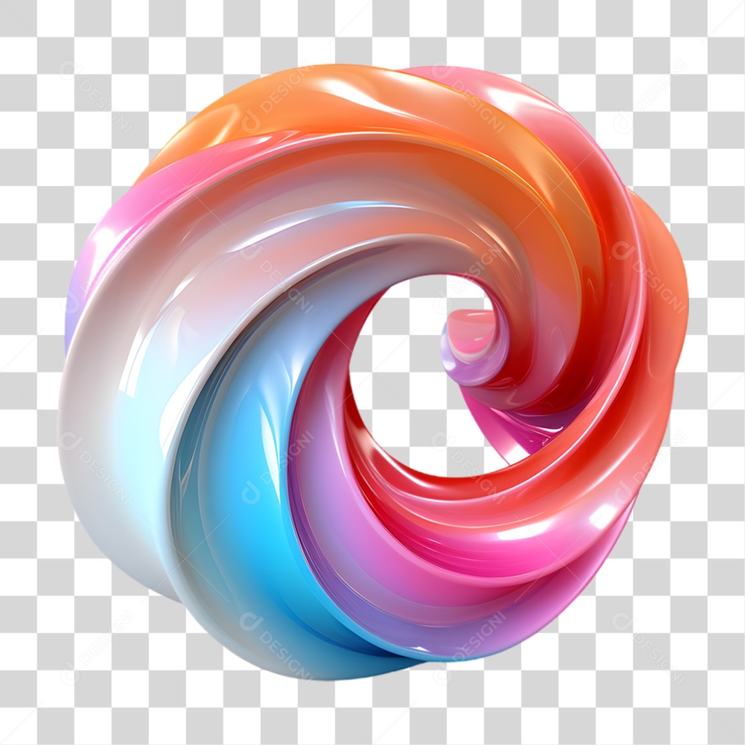 Forma Holográfica Fusão de Cores PNG Transparente