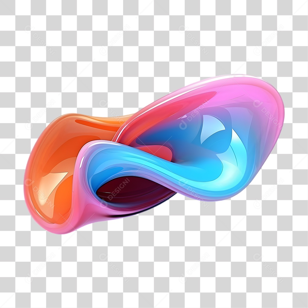 Forma Geométrica Holográfica Fusão de Cores PNG Transparente