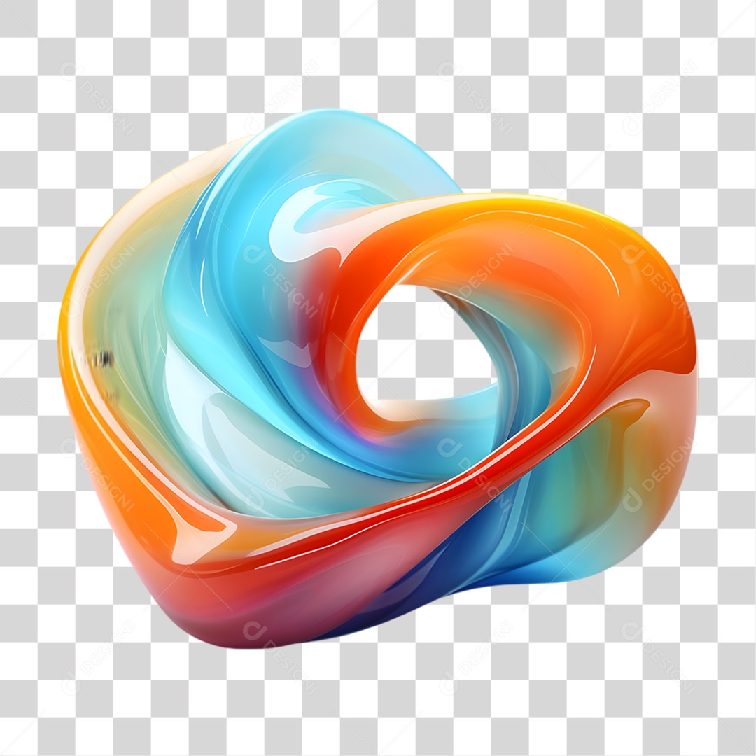 Forma Geométrica Holográfica Fusão de Cores PNG Transparente