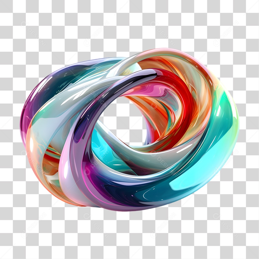 Forma Geométrica Holográfica Fusão de Cores PNG Transparente