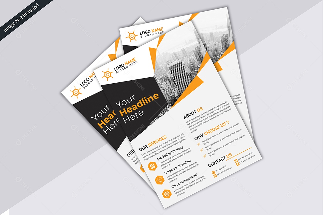 Modelo de Folheto Empresarial PSD + AI Editável