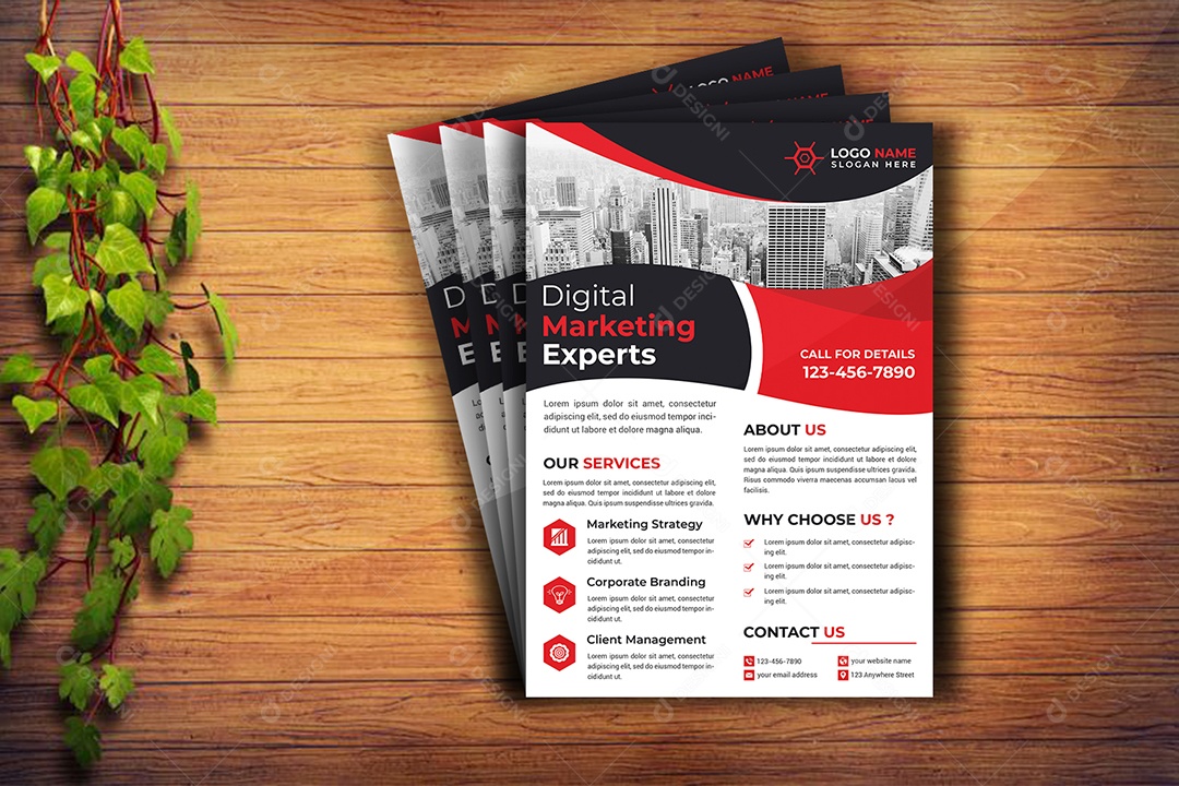 Modelo de Folheto Empresarial PSD + AI Editável