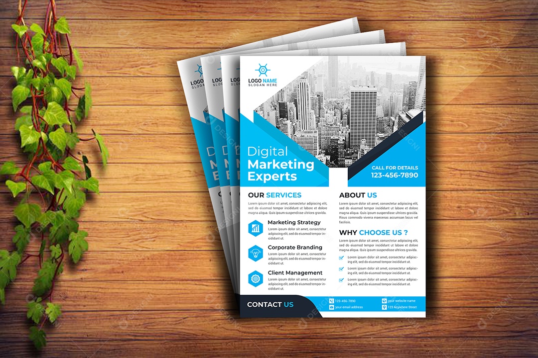 Modelo de Folheto Empresarial PSD + AI Editável