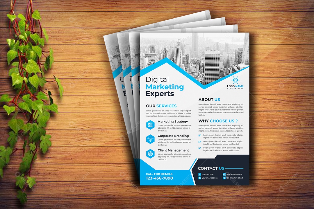 Modelo de Folheto Empresarial PSD + AI Editável