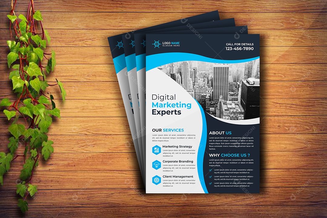 Modelo de Folheto Empresarial PSD + AI Editável