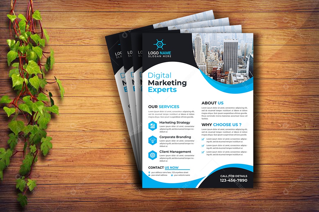 Modelo de Folheto Empresarial PSD + AI Editável