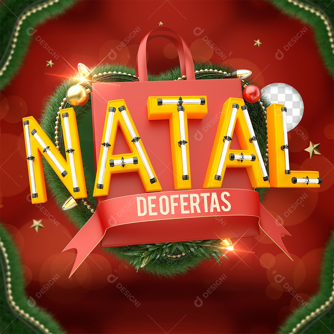 Christmas 3D Seal Offers for PSD Composition