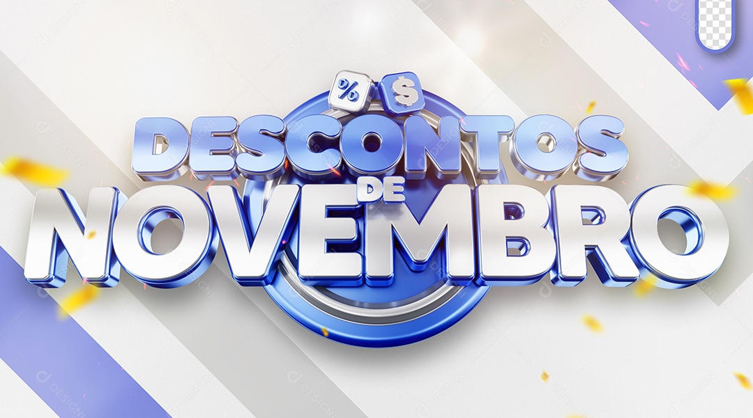 Selo 3D Ofertas de Novembro para Composição PSD