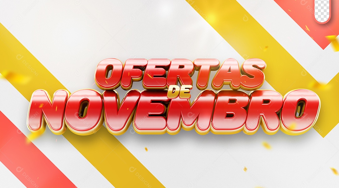 Ofertas de Novembro Selo 3D para Composição PSD