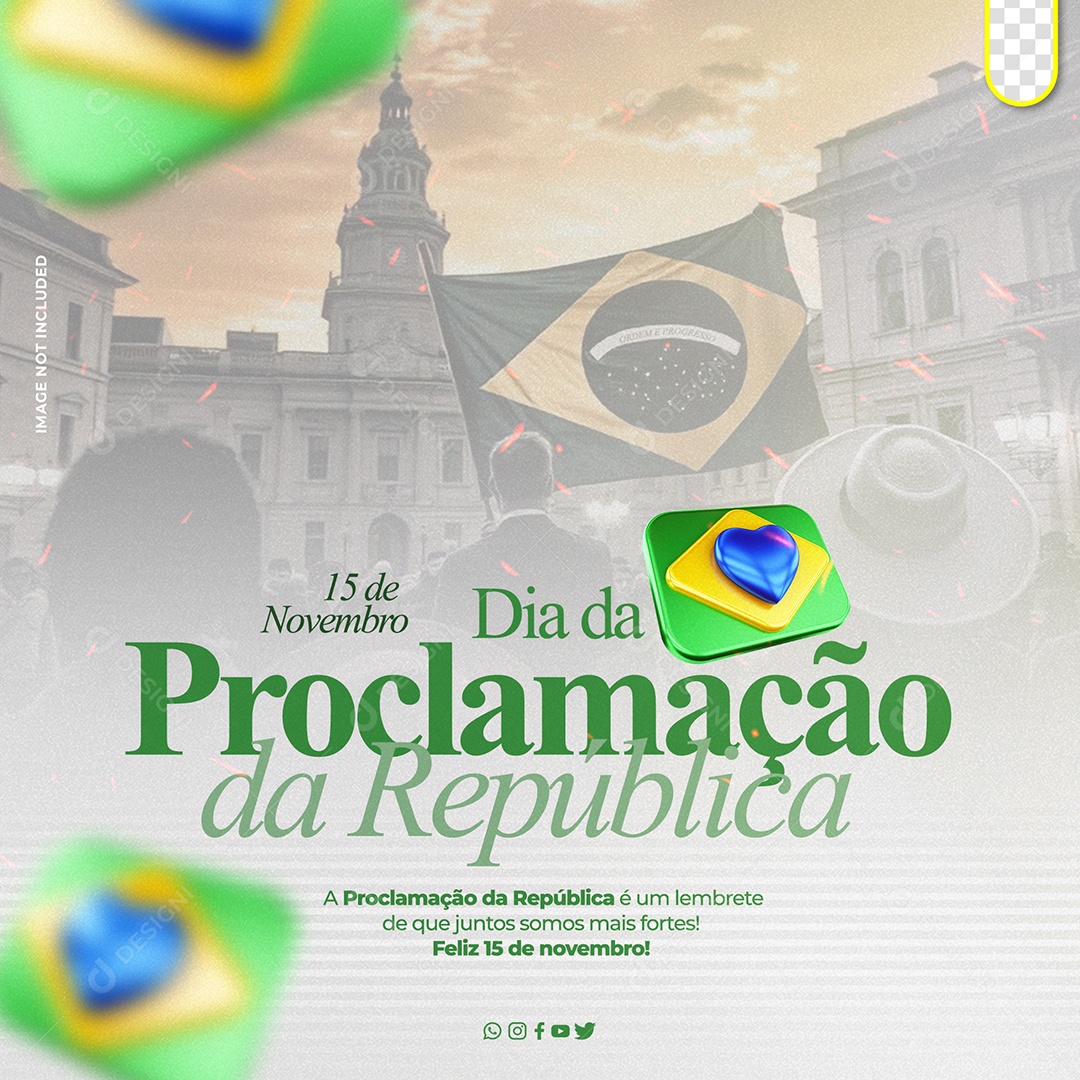 Social Media Dia da Proclamação Da República 15 De Novembro PSD Editável