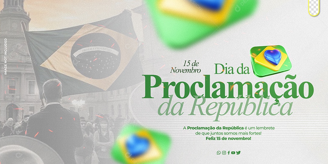 Banner Social Media Dia da Proclamação Da República 15 De Novembro PSD Editável