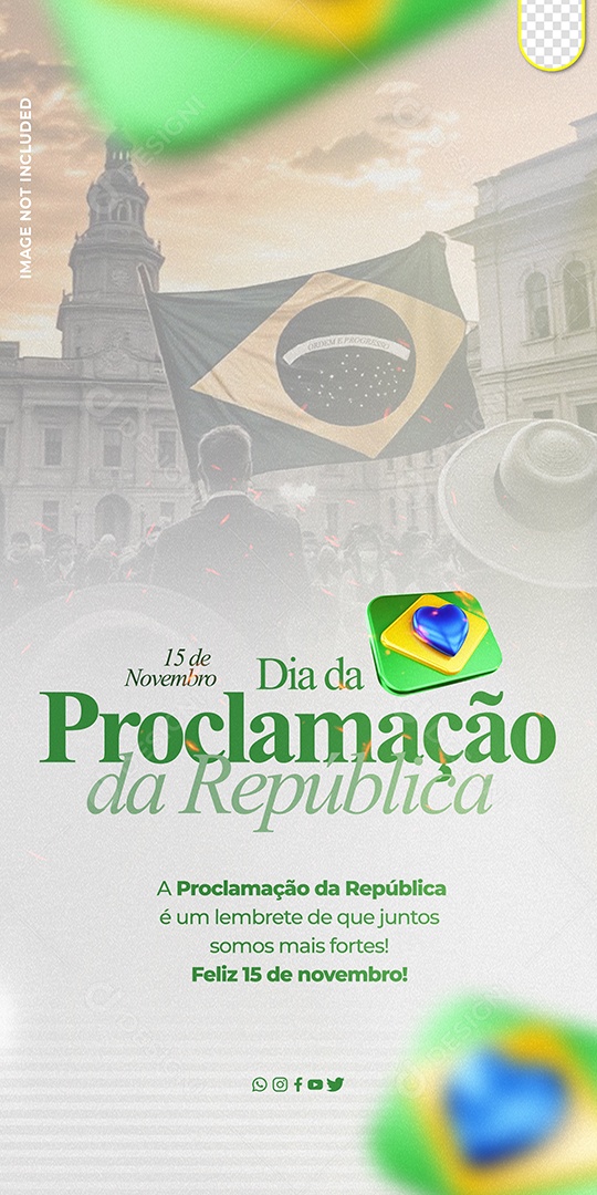 Story Social Media Dia da Proclamação Da República 15 De Novembro PSD Editável