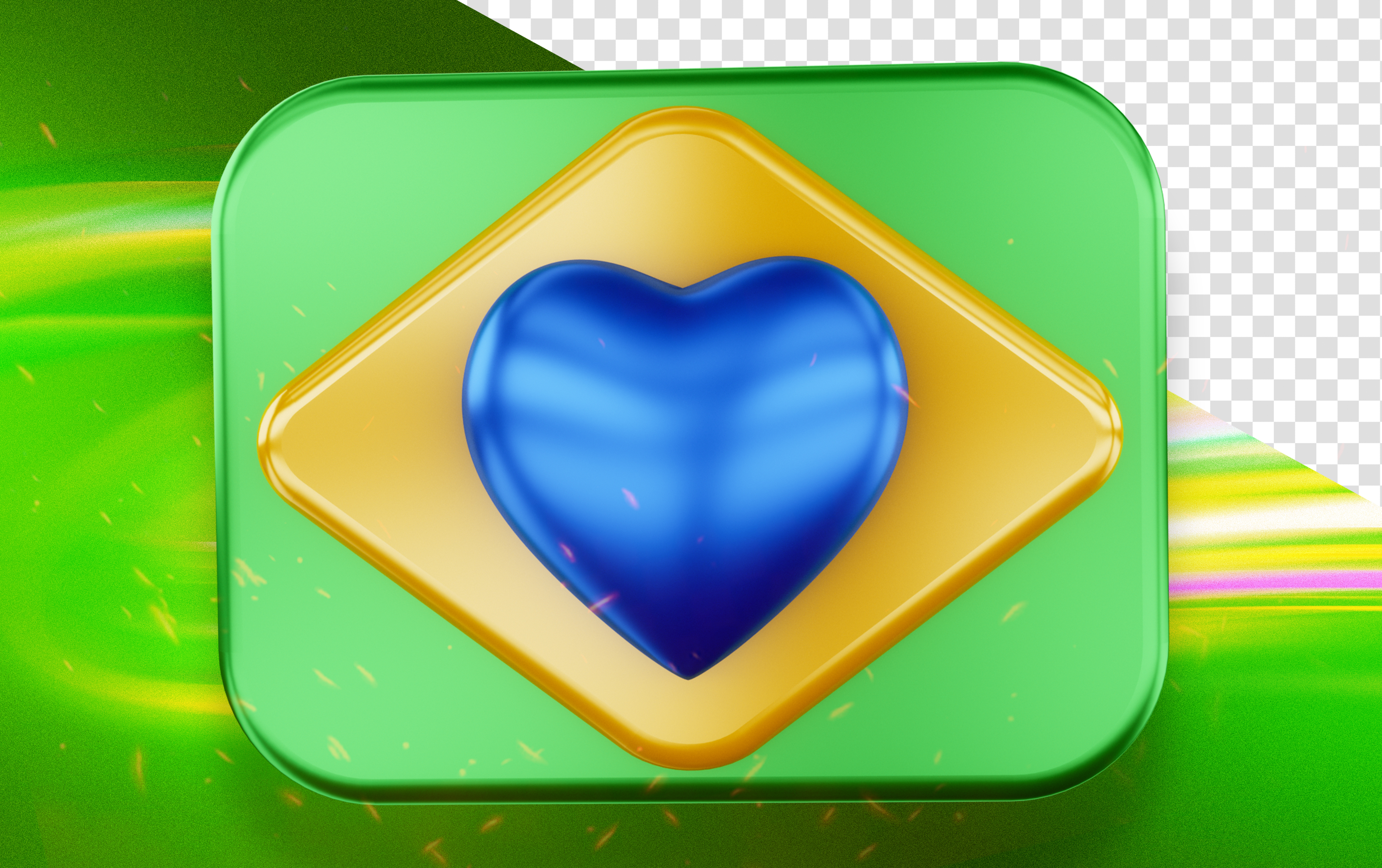 Elemento 3D Emoji Coração Para Composição PSD