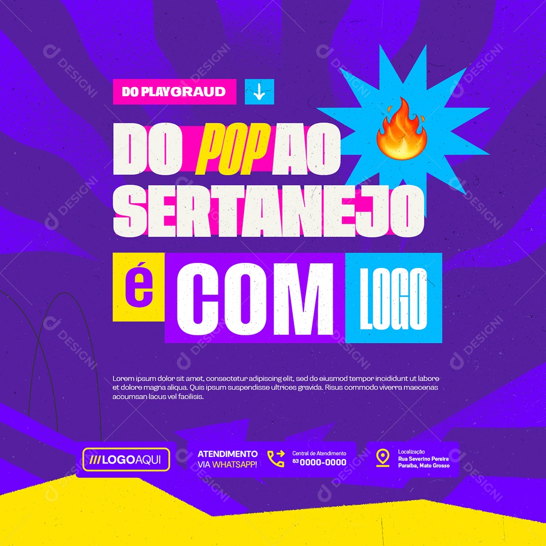 Shows Do Playgraud do Pop ao Sertanejo é Com Logo Social Media PSD Editável