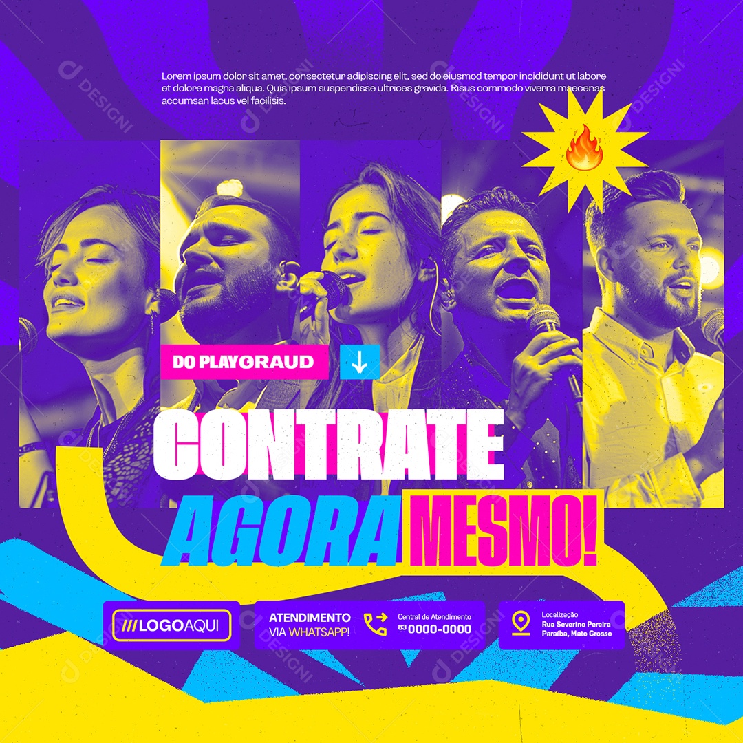 Shows Do Playgraud Contrate Agora Mesmo Social Media PSD Editável