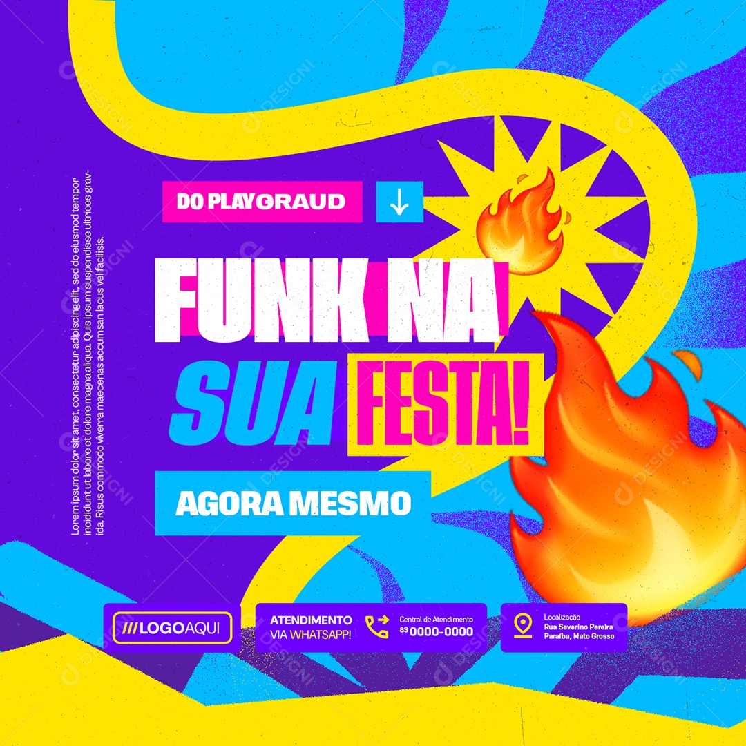 Shows Do Playgraud Funk na Sua Festa Agora Mesmo Social Media PSD Editável