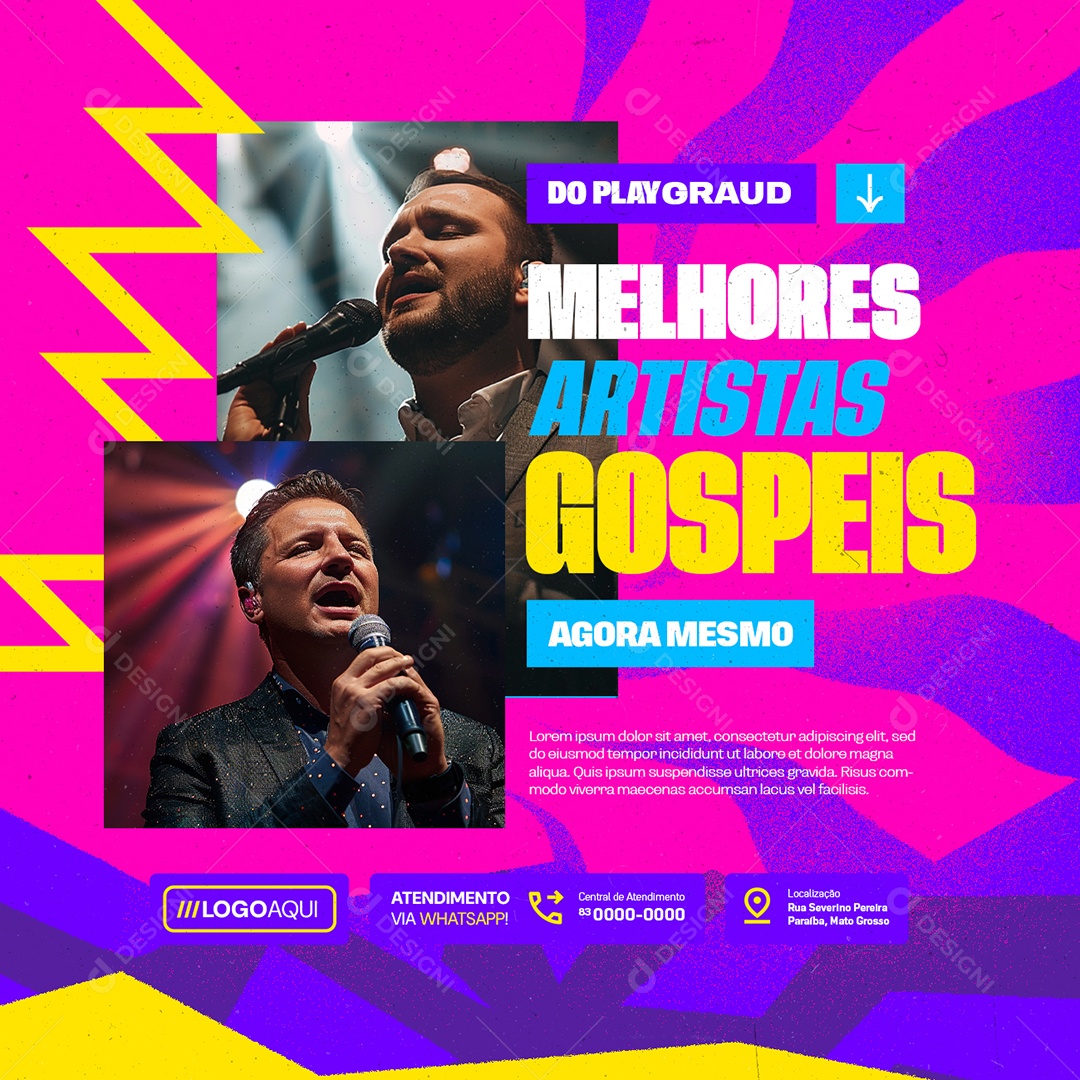 Shows Do Playgraud Melhores Artistas Cospeis Social Media PSD Editável