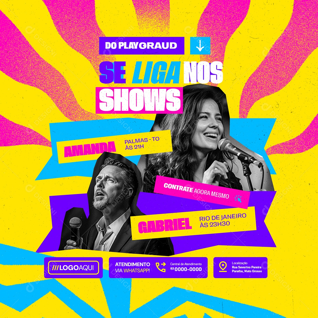 Shows Do Playgraud Se Liha nos Shows Contrate Agora Mesmo Social Media PSD Editável