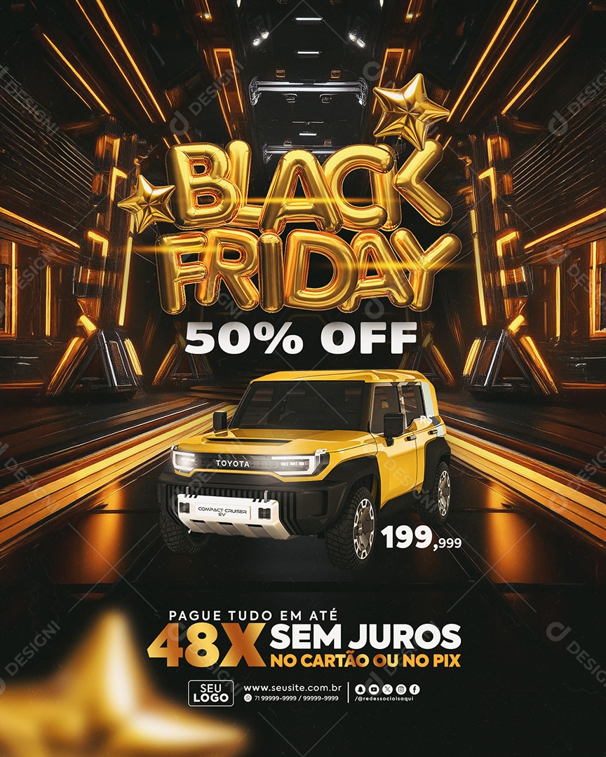 Black Friday Concessionária 50% OFF Social Media PSD Editável