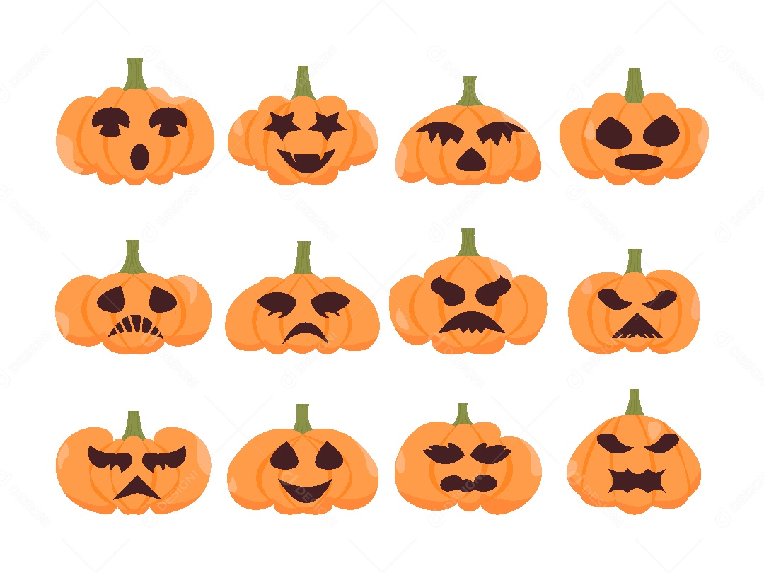 Conjunto de Abobora do Halloween Vetor EPS