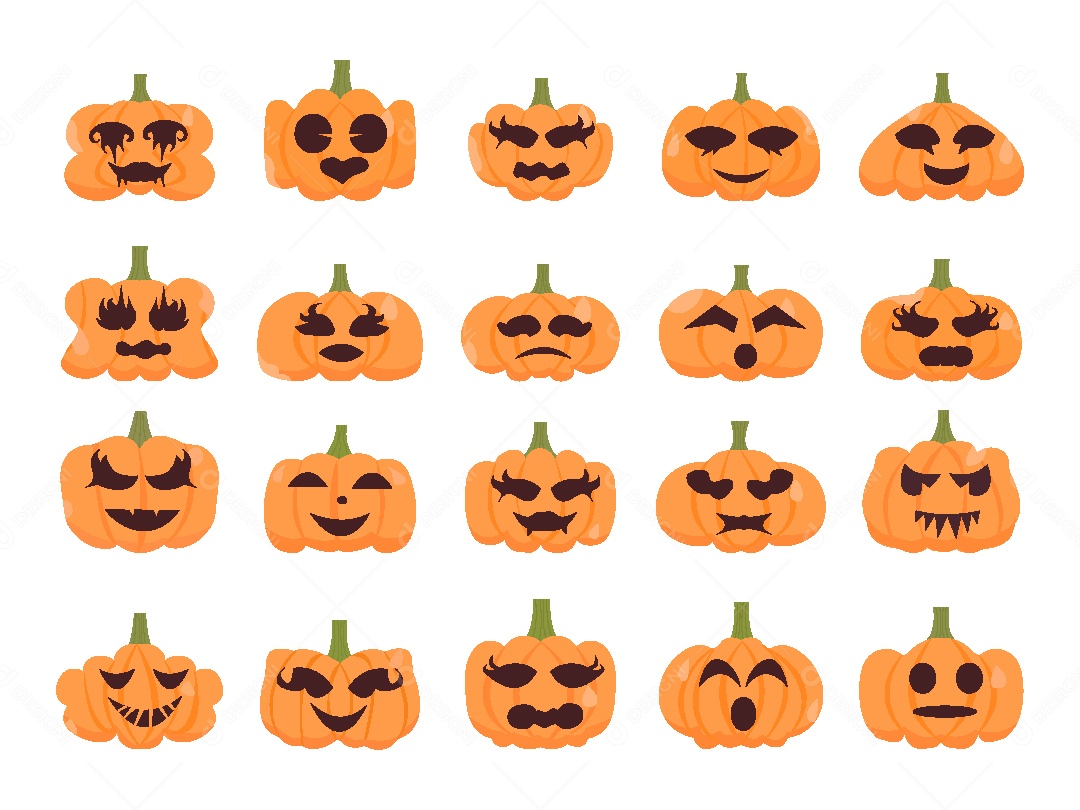 Conjunto de Abobora do Halloween Vetor EPS