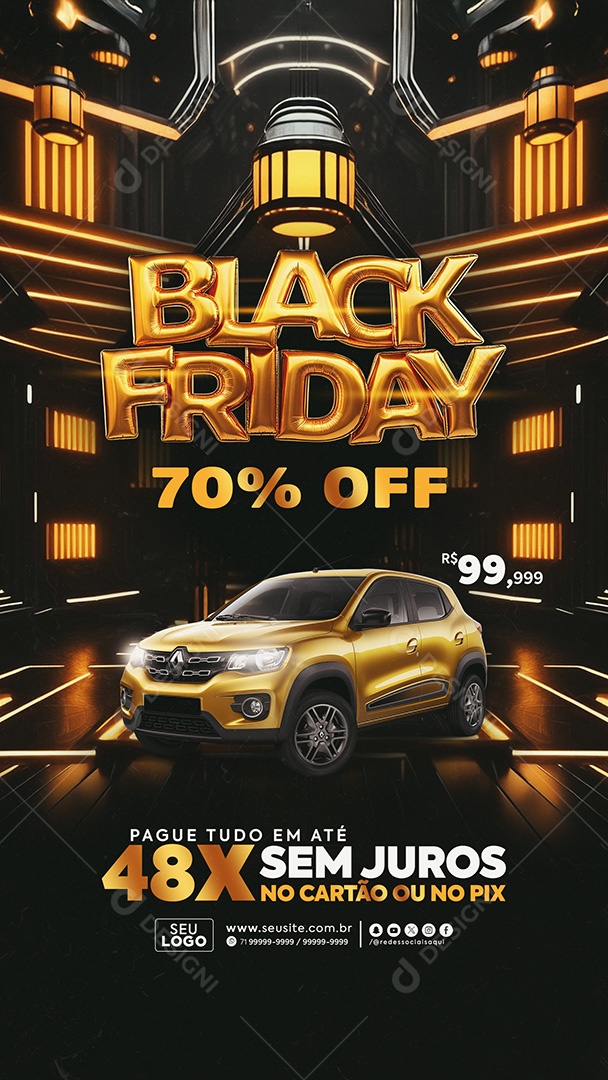 Story Black Friday Concessionária Social Media PSD Editável