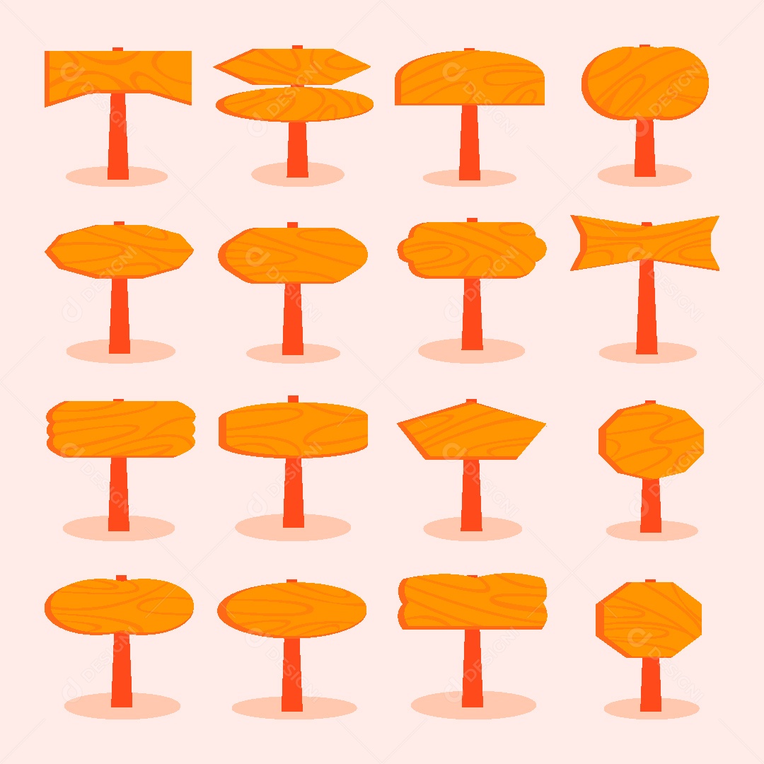 Coleção de Placas Ilustração Vetor EPS