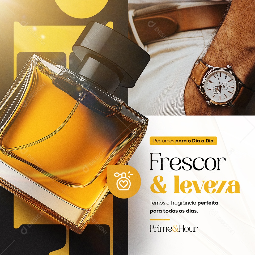 Relojoaria Perfumes para o Dia a Dia Frescor e Leveza Social Media PSD Editável
