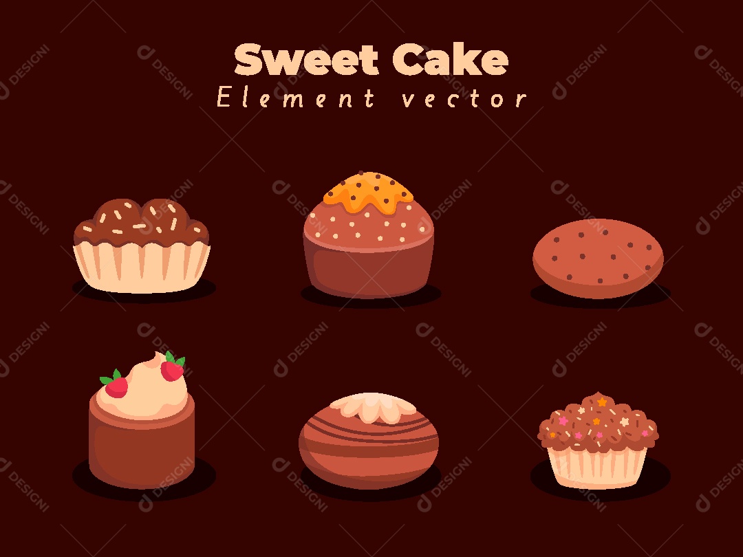 Conjunto de Elementos Comidas Doce de Vetor EPS