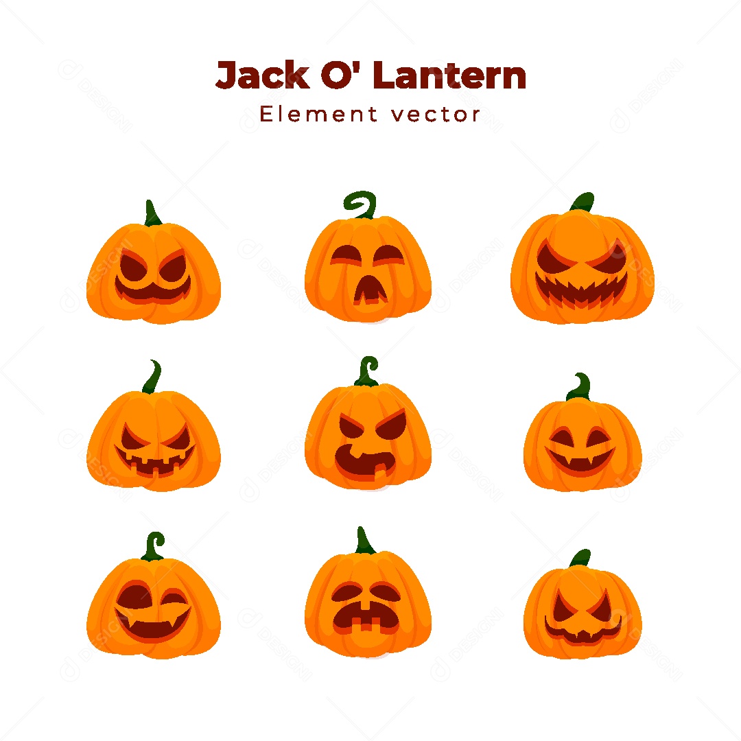 Conjunto de Abobora do Halloween Vetor EPS
