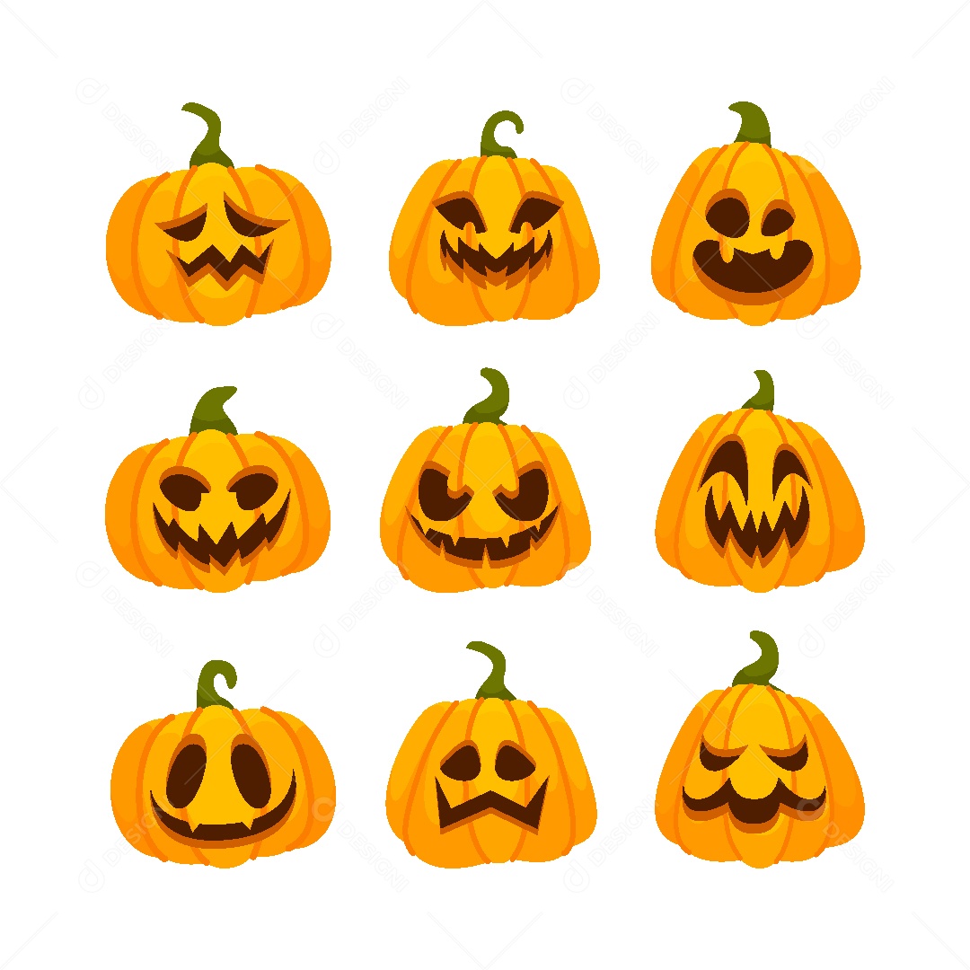 Conjunto de Abobora do Halloween Vetor EPS